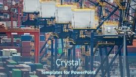  Presentation with global transportation - Cool new presentation with working-at-tshing-yi-hong backdrop and a ocean colored foreground