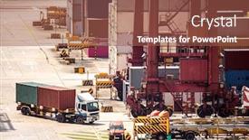  Presentation with global transportation - Beautiful slides featuring working-at-tsing-yi-hong backdrop and a tawny brown colored foreground