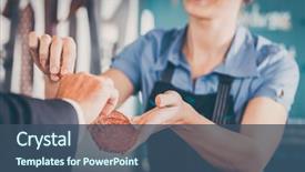  Presentation with old butcher shop - Cool new PPT theme with working in a butchers shop backdrop and a ocean colored foreground