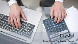  Presentation with financial - Amazing presentation theme having working capital management - close up businessman checking financial backdrop and a light blue colored foreground