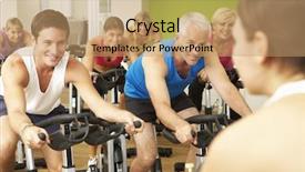  Presentation with gym - Presentation theme having working classes - group taking part in class background and a coral colored foreground