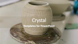  Presentation with clay - Cool new slides with working with clay on potter' backdrop and a coral colored foreground