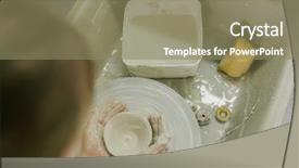  Presentation with clay pot on pottery - Amazing PPT layouts having working with clay on potter' backdrop and a coral colored foreground