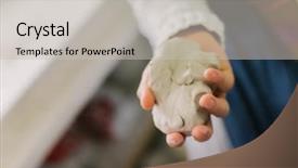  Presentation with clay pot on pottery - PPT layouts with working with clay on potter' background and a light gray colored foreground