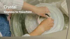  Presentation with clay pot on pottery - Cool new theme with working with clay on potter' backdrop and a coral colored foreground
