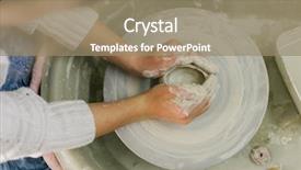  Presentation with clay pot on pottery - Amazing slide deck having working with clay on potter' backdrop and a  colored foreground