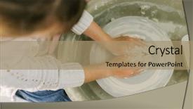  Presentation with clay - Beautiful PPT layouts featuring working with clay on potter' backdrop and a  colored foreground
