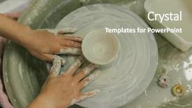  Presentation with clay pot on pottery - Slide deck enhanced with working with clay on potter' background and a  colored foreground