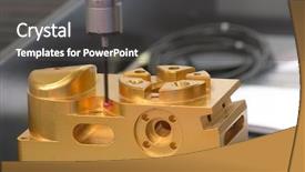  Presentation with numerical methods - Presentation design featuring working computerized numerical control metalworking background and a dark gray colored foreground