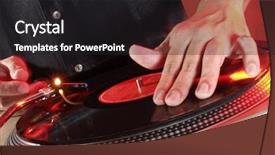  Presentation with party - Amazing PPT theme having 100-percent sale title written with a chalk on the blackboard backdrop and a dark gray colored foreground