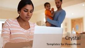  Presentation with family and school - Amazing PPT layouts having working email - family in kitchen with mother backdrop and a coral colored foreground