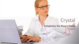  Presentation with employee - Amazing presentation theme having working-employee-all-on-white backdrop and a  colored foreground