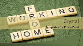  Presentation with social distancing - Slide set featuring working-from-home-crossword background and a yellow colored foreground