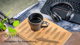  Presentation with home office - Presentation having working-from-home-desk-office background and a  colored foreground