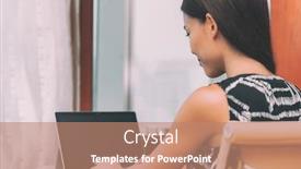  Presentation with remote working - Amazing slides having working-from-home-remote-work backdrop and a coral colored foreground