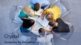  Presentation with small group top view - Amazing presentation design having working homework and have fun backdrop and a  colored foreground