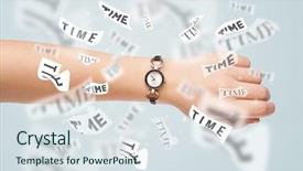  Presentation with learn english concept time - Beautiful presentation featuring working hours - clock and watch concept backdrop and a sky blue colored foreground