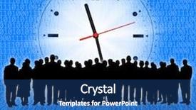  Presentation with business people silhouette - Theme having working hours - clock background and business people background and a  colored foreground
