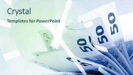  Presentation with bills - Slide set enhanced with working hours - european 50 euro paper bills background and a  colored foreground