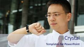  Presentation with good - Amazing presentation theme having working hours - good looking asian business man backdrop and a  colored foreground