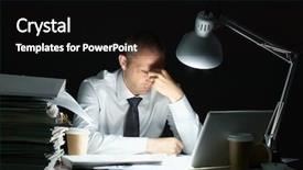  Presentation with work the word in your life - Cool new PPT layouts with working hours - overloaded with work backdrop and a black colored foreground