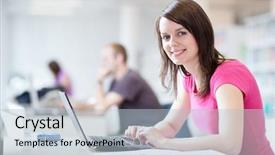  Presentation with high school - PPT theme consisting of working in a high school background and a light blue colored foreground