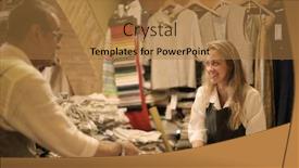  Presentation with textile shop - Cool new theme with working in a textile shop backdrop and a coral colored foreground