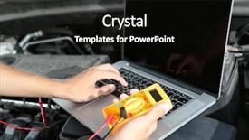  Presentation with auto repair - PPT theme enhanced with working in auto repair service background and a black colored foreground