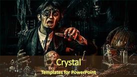  Presentation with medieval - Beautiful PPT layouts featuring working in his laboratory alchemist backdrop and a tawny brown colored foreground