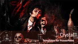  Presentation with laboratory - Colorful PPT theme enhanced with working in his laboratory alchemist backdrop and a wine colored foreground