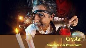  Presentation with medieval page - Beautiful presentation theme featuring working in his laboratory alchemist backdrop and a  colored foreground