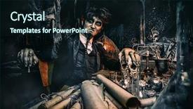  Presentation with laboratory - PPT layouts featuring working in his laboratory alchemist background and a wine colored foreground