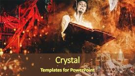  Presentation with ancient war history medieval - Presentation theme consisting of working in his laboratory alchemist background and a tawny brown colored foreground