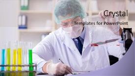  Presentation with forensics - Slides enhanced with working in lab on crime background and a light gray colored foreground