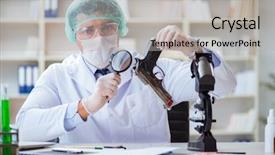  Presentation with forensics - Amazing theme having working in lab on crime backdrop and a light gray colored foreground