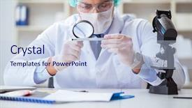  Presentation with forensics - Slides having working in lab on crime background and a  colored foreground