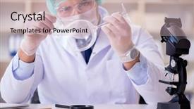  Presentation with forensics - Theme enhanced with working in lab on crime background and a  colored foreground