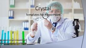  Presentation with forensics - Colorful slide deck enhanced with working in lab on crime backdrop and a  colored foreground