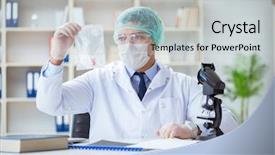  Presentation with forensics - Theme having working in lab on crime background and a  colored foreground