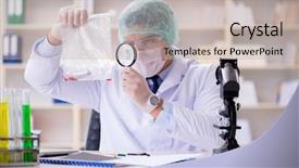  Presentation with forensics - Colorful theme enhanced with working in lab on crime backdrop and a  colored foreground