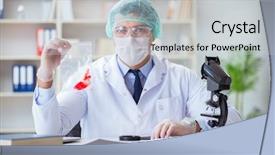  Presentation with forensics - Slides enhanced with working in lab on crime background and a  colored foreground