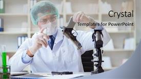  Presentation with forensics - Slides enhanced with working in lab on crime background and a light gray colored foreground