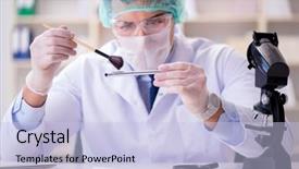  Presentation with forensics - PPT theme having working in lab on crime background and a light blue colored foreground