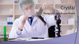  Presentation with forensics - Slides enhanced with working in lab on crime background and a light gray colored foreground