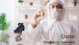  Presentation with gmo - Audience pleasing slide set consisting of working in lab on gmo backdrop and a soft green colored foreground