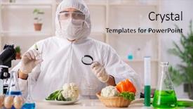  Presentation with gmo - PPT theme having working in lab on gmo background and a light gray colored foreground