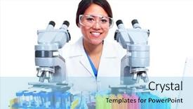  Presentation with scientific research - Beautiful slides featuring working in laboratory medical research backdrop and a  colored foreground