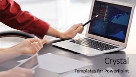  Presentation with office mix of people - PPT theme consisting of working in office consulting service background and a  colored foreground