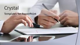  Presentation with consulting - Cool new theme with working in office consulting service backdrop and a lemonade colored foreground