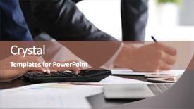  Presentation with consulting - Cool new presentation theme with working in office consulting service backdrop and a violet colored foreground